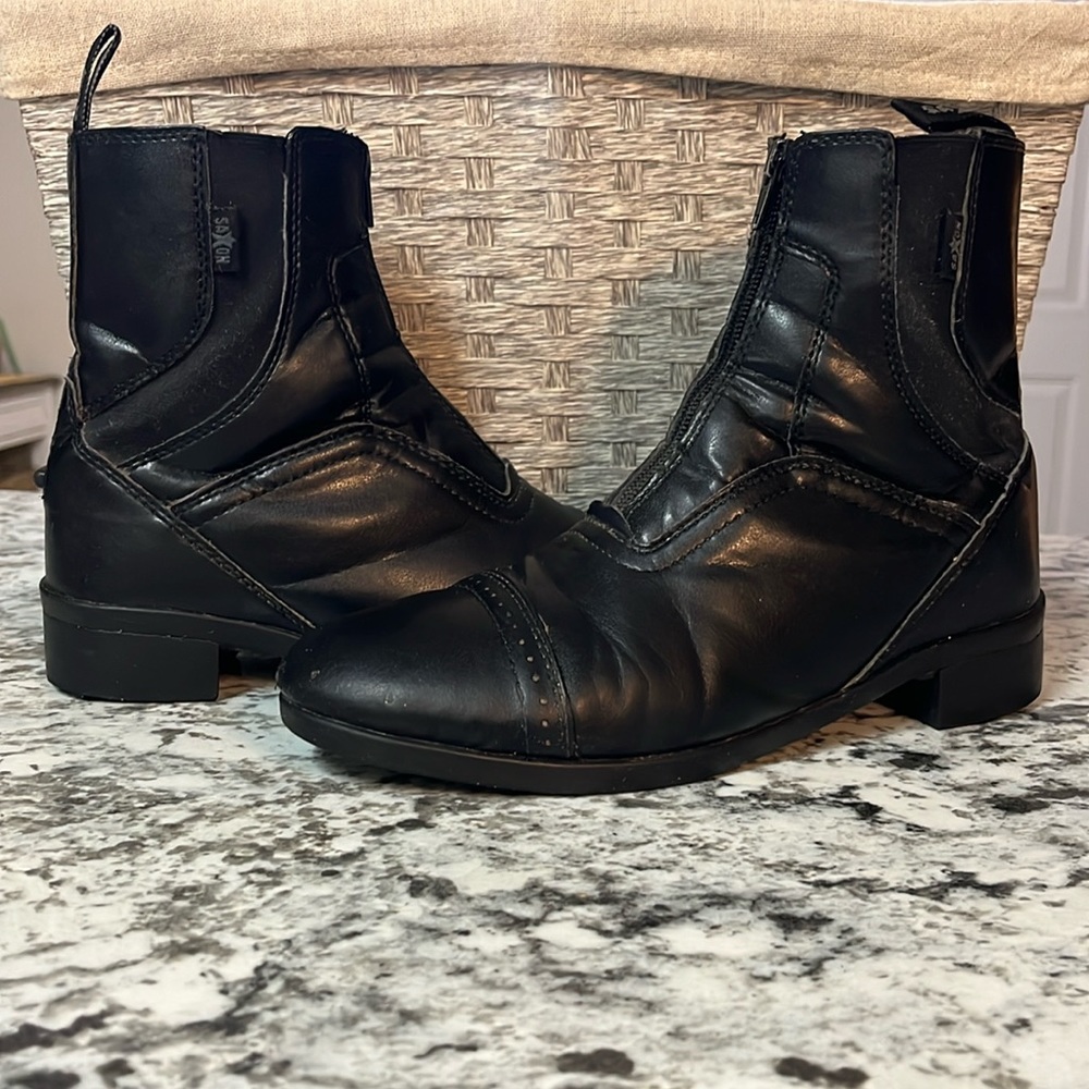 Black, Saxon syntovia, paddock boot, 7.5 women’s